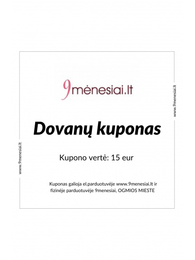 Dovanų kuponas 9menesiai.lt 15 Eur