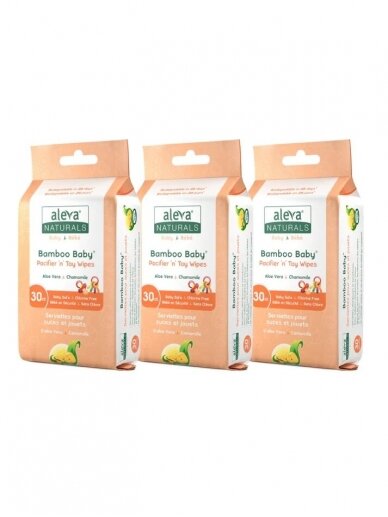 Bambukinės servetėlės čiulptukams ir žaislams, Bamboo Baby, Aleva Naturals, 30 vnt. 7