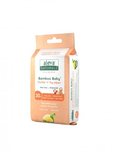 Bambukinės servetėlės čiulptukams ir žaislams, Bamboo Baby, Aleva Naturals, 30 vnt.