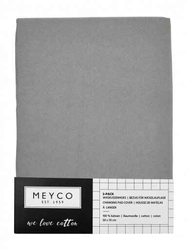 Vystymo lentos užvalkalas Jersey Grey 2 vnt. 50x70, Meyco 1