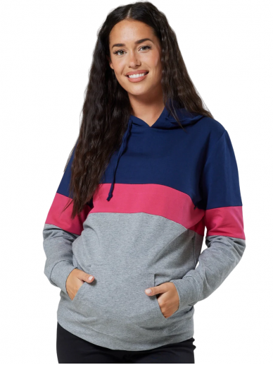 Hoodie for pregnant and nursing women, CC (grey, pink, blue)