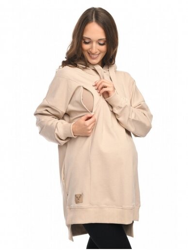 Hoodie for pregnant women "Aurellia" Beige by Mija 2