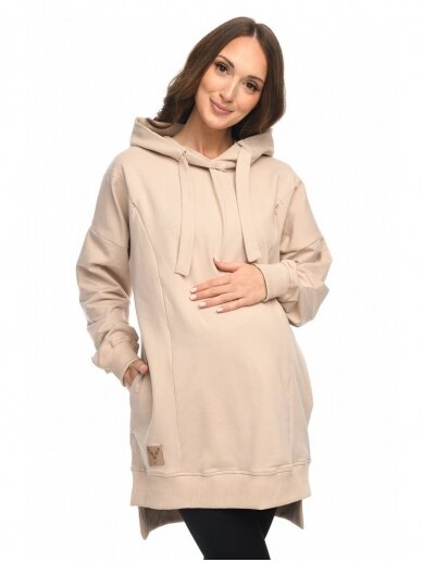 Hoodie for pregnant women "Aurellia" Beige by Mija