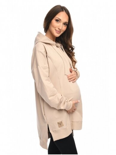 Hoodie for pregnant women "Aurellia" Beige by Mija 5