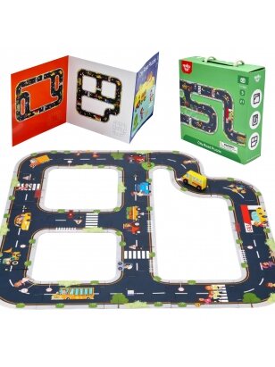 TOOKY TOY Road Puzzle vaikams Highway Modelis 21 vnt. FSC sertifikuota