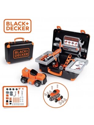 SMOBY Black & Decker įrankių dėklas + automobilio dalys