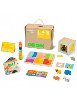 TOOKY TOY Box XXL Box Montessori lavinantis 7in1 sensorinis 31-36 mėn.