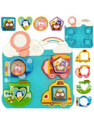 WOOPIE BABY Interactive Match Vehicles and Animals Puzzle Mėlyna