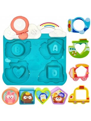 WOOPIE BABY Interactive Match Vehicles and Animals Puzzle Mėlyna