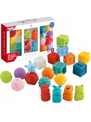 WOOPIE BABY Sensoriniai galvosūkiai Squeeze Puzzle Garsas Mokymasis skaičiuoti 20 vnt.