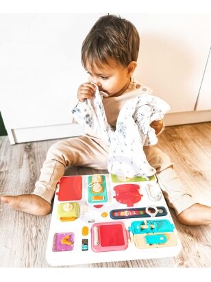 WOOPIE BABY Manipuliavimo lentos virtuvės laikrodis su garso ir šviesos efektais Montessori