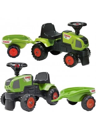 FALK Claas Axos 310 Green Baby Tractor su priekaba nuo 1 metų