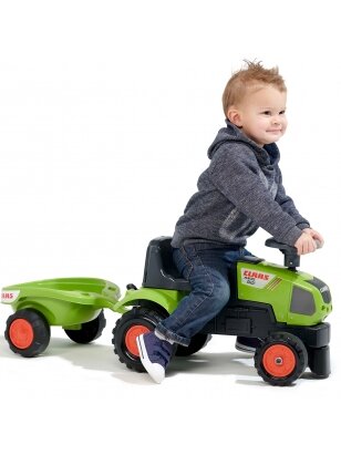 FALK Claas Axos 310 Green Baby Tractor su priekaba nuo 1 metų