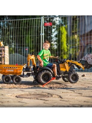 FALK Tractor Case IH Ekskavatorius Orange su priekabos kilnojamu kaušu 3 metams ir daugiau