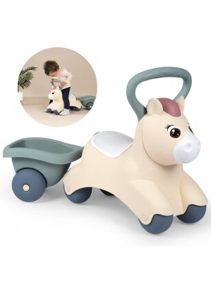 SMOBY Little First Pony Ride On Pony su priekaba