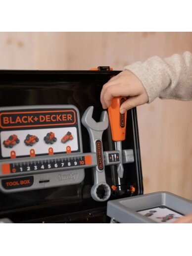 SMOBY Black & Decker įrankių dėklas + automobilio dalys 5