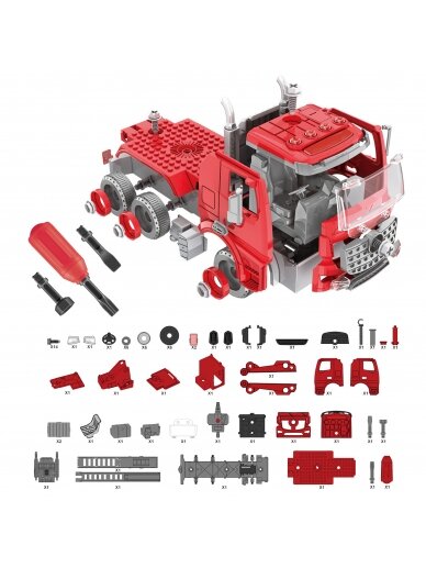 WOOPIE statybinis rinkinys plytos gaisrinis automobilis + atsuktuvas 1