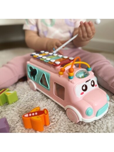 Muzikinis automobilių rūšiuotojas WOOPIE BABY su rožiniais cimbolais 2