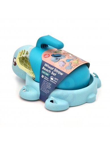 WOOPIE GREEN 2in1 rinkinys smėliui ir voniai Blue Turtle 8 vnt. BIOLOGINĖS MEDŽIAGOS 12