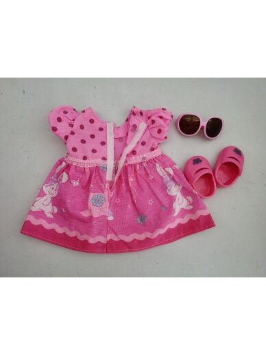 WOOPIE ROYAL Doll Clothes Pink Bunny Suknelė 43-46 cm 7