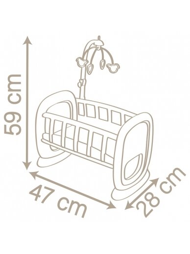 SMOBY kūdikio slaugės lopšys su mobiliuoju lėlei 5