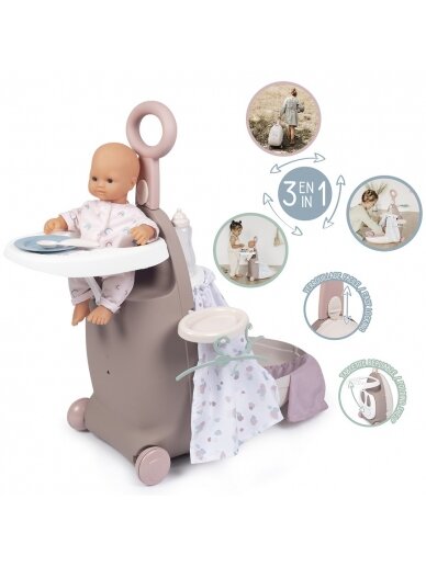 SMOBY Baby Nurse Daugiafunkcis lagaminas su lėlės lova 8