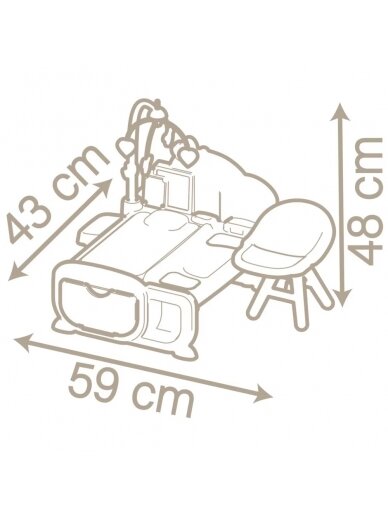 SMOBY Baby Nurse Elektroninis didelis auklės kampelis lėlei 19 priedai 5