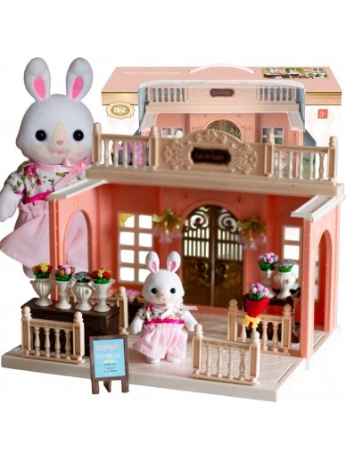 WOOPIE Dollhouse Rabbit šeimos gėlių parduotuvė + figūrėlė