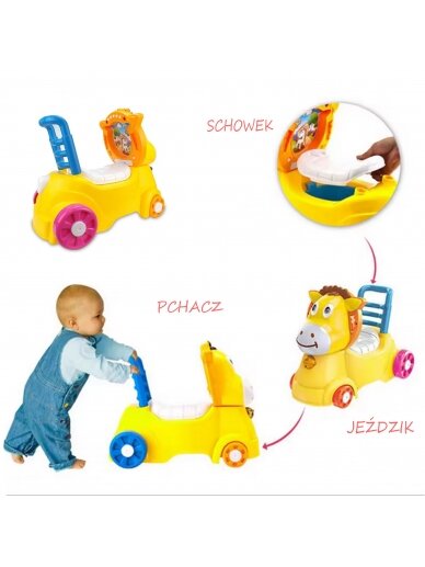 WOOPIE BABY Walker Ride-on Puodukas 3in1 asilas 2