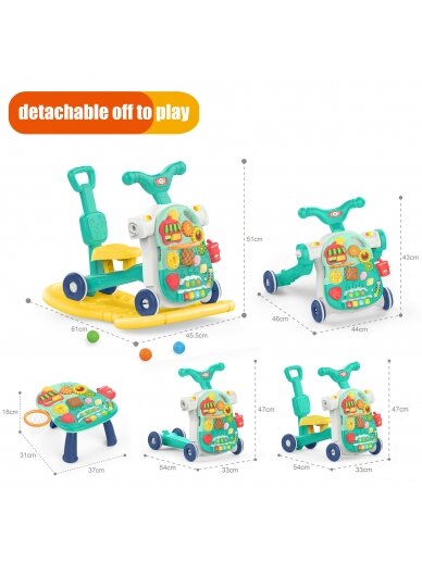 WOOPIE BABY Walker 5in1 daugiafunkcinis mėlynas 1+ 1