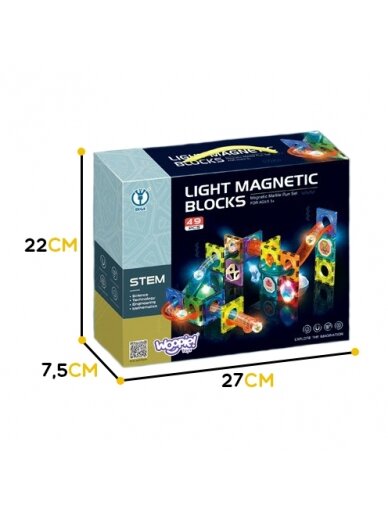 WOOPIE Magnetic Blocks Ball Track Light 49 vnt. 20