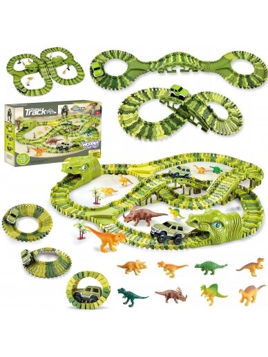 WOOPIE XXL Car Track Dinosaurs 240 vnt.