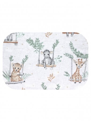 Flannel diaper 70x80cm animals on a swing, EGA Kids 1