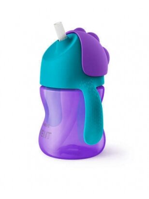 PHILIPS AVENT puodelis su šiaudeliu, 9 mėn+, 200 ml.