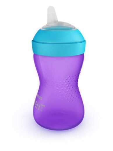 PHILIPS AVENT puodelis su minkštu, atspariu kramtymui snapeliu MY GRIPPY, 9 mėn+, 300 ml. 3