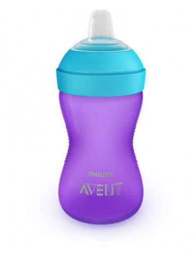 PHILIPS AVENT puodelis su minkštu, atspariu kramtymui snapeliu MY GRIPPY, 9 mėn+, 300 ml. 4