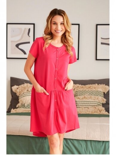 Maternity breastfeeding nightdress by DN (hot pink) 1