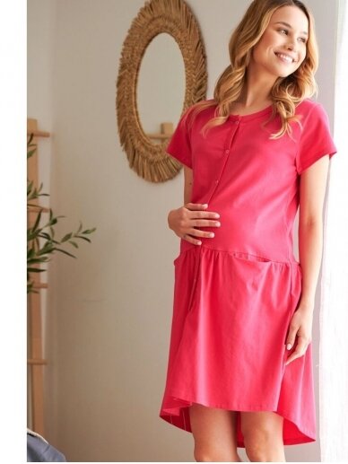 Maternity breastfeeding nightdress by DN (hot pink) 2