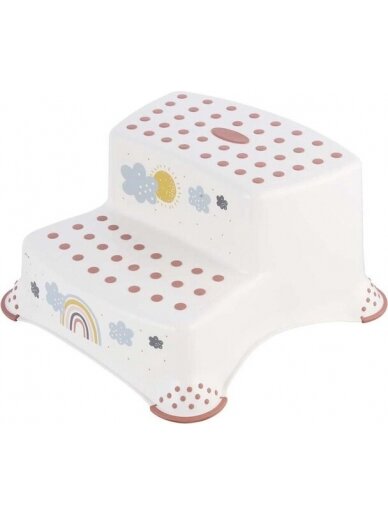 KEEEPER double step stool RAINBOW, white, 10031