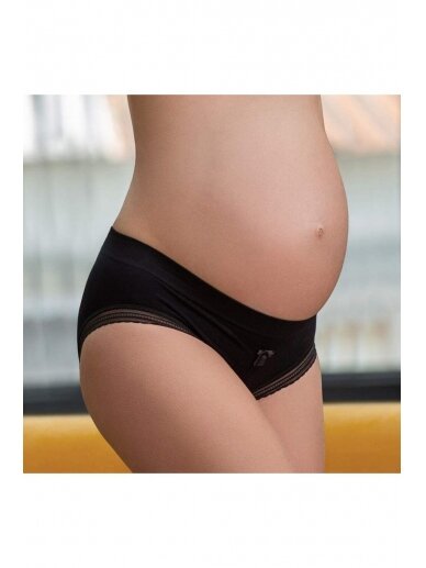 Maternity Panties, Cache Coeur (Black) 2