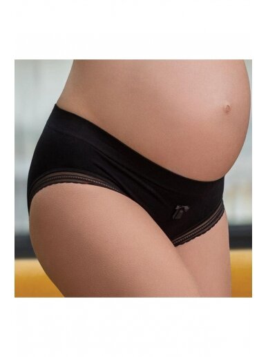 Maternity Panties, Cache Coeur (Black) 1