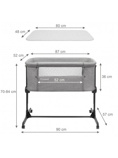 Kidwell pristatoma lovytė SNUZZY šviesiai pilka 7