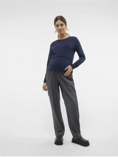 Casual maternity pants, MLGWEN Turbulence, Mama;licious (Grey) 4