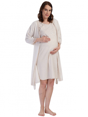 Maternity nursing nightwear set by Vienetta (dark grey) (Kopija)