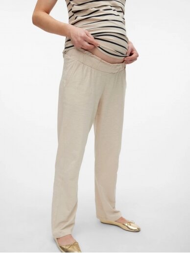 Casual maternity pants, MLIVY, Mama;licious (Beige) 3