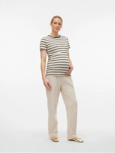 Casual maternity pants, MLIVY, Mama;licious (Beige) 1