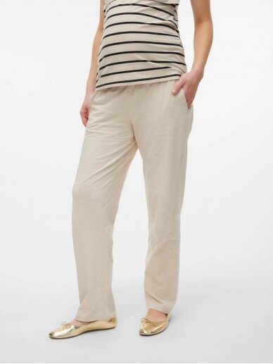 Casual maternity pants, MLIVY, Mama;licious (Beige) 5