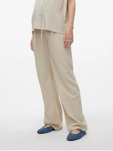 Casual maternity pants MLSILVIA,, Mama;licious (Beige) 4