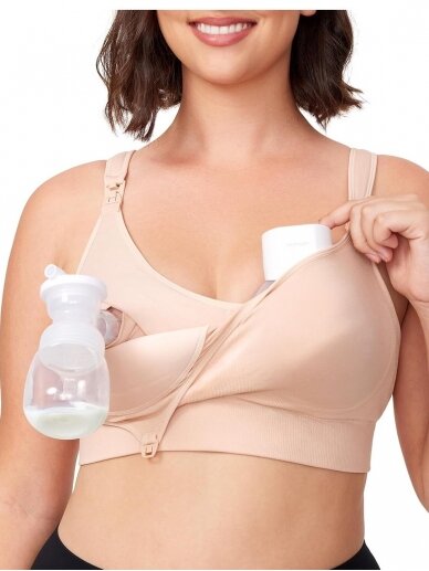 Hands-free bra for pumping and breastfeeding, Momcozy (Oyster pink)