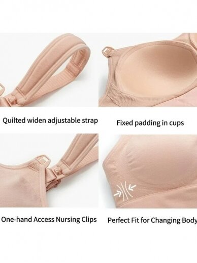 Hands-free bra for pumping and breastfeeding, Momcozy (Oyster pink) 7